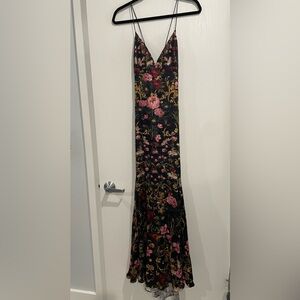 Alice + Olivia Milta Floral Satin Mermaid Slipdress